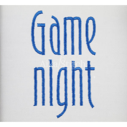 Game Night Tall Elegant Embroidery Font | Native BX Included