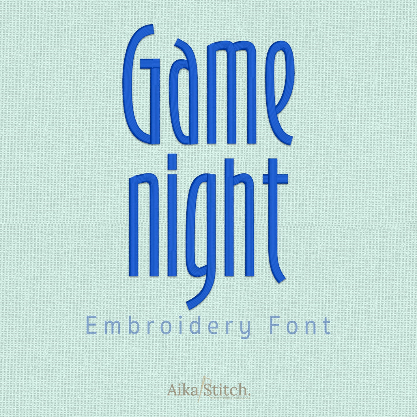 Game Night Tall Elegant Embroidery Font | Native BX Included