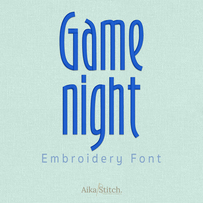 Game Night Tall Elegant Embroidery Font | Native BX Included