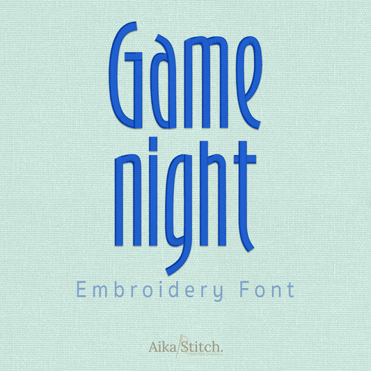 Game Night Tall Elegant Embroidery Font | Native BX Included