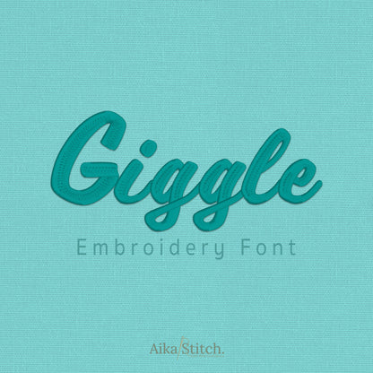 Giggle Script Cursive Embroidery Font | Native BX Included