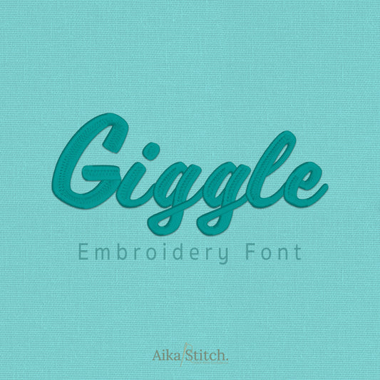 Giggle Script Cursive Embroidery Font | Native BX Included