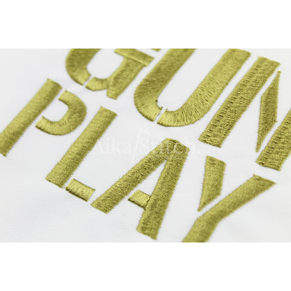 Gun Play Stencil Army Embroidery Font | Native BX Included