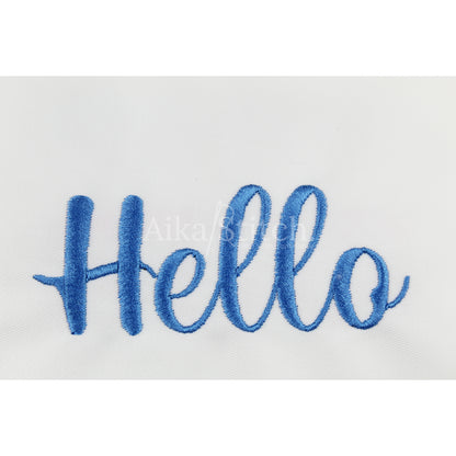 Hello Script Elegant Calligraphy Embroidery Font | Native BX Included