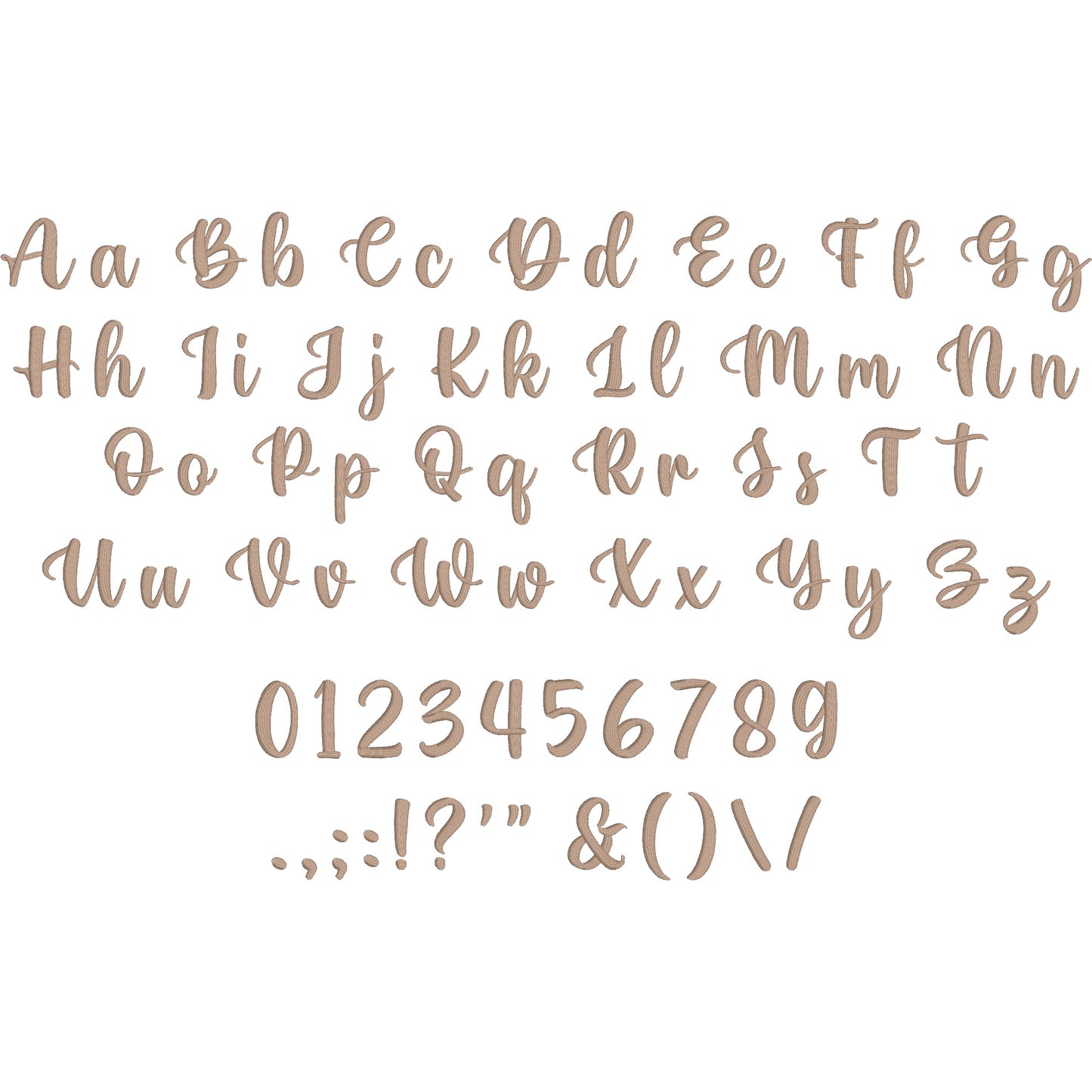 Hello Script Elegant Calligraphy Embroidery Font | Native BX Included
