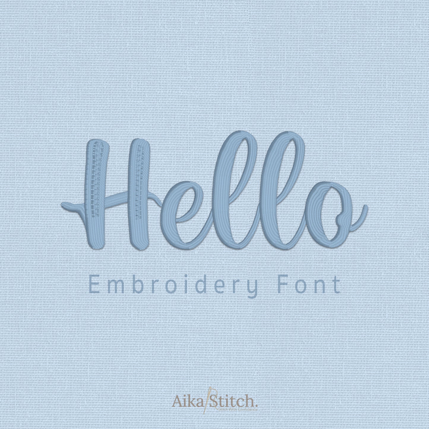 Hello Script Elegant Calligraphy Embroidery Font | Native BX Included