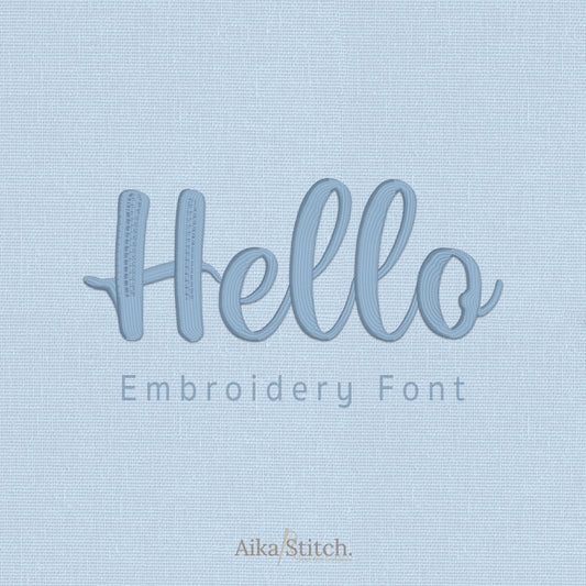 Hello Script Elegant Calligraphy Embroidery Font | Native BX Included