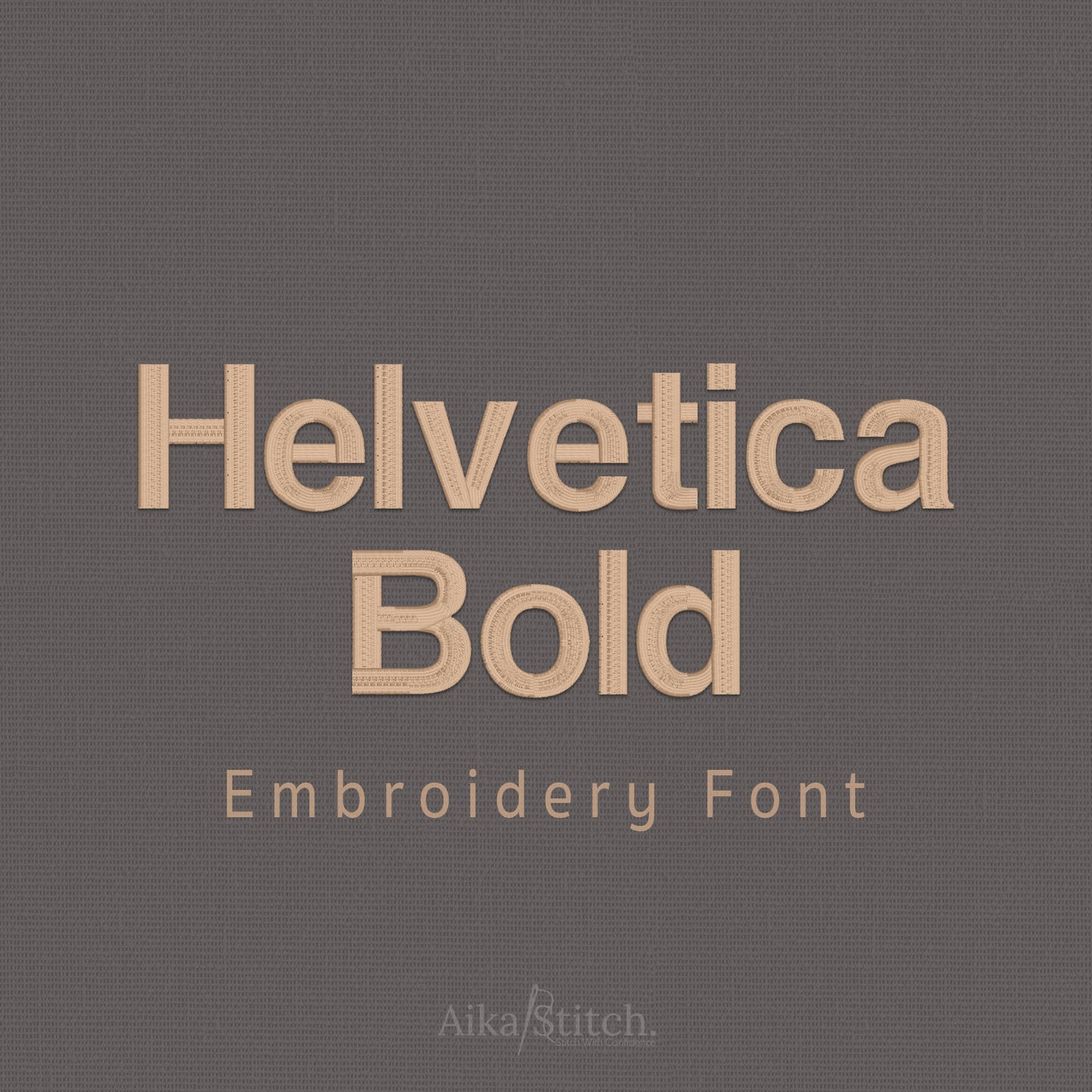 Helvetica Bold Native BX Embroidery Font - Satin Stitch Alphabet (12 Sizes)