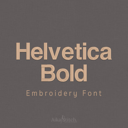 Helvetica Bold Native BX Embroidery Font - Satin Stitch Alphabet (12 Sizes)