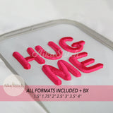 Hug Me 3D Puff Bold Display Embroidery Font | BX Included