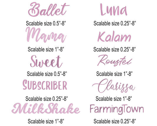 Top 20 Native BX Embroidery Fonts - Satin Stitch Alphabet (0.25-8in)