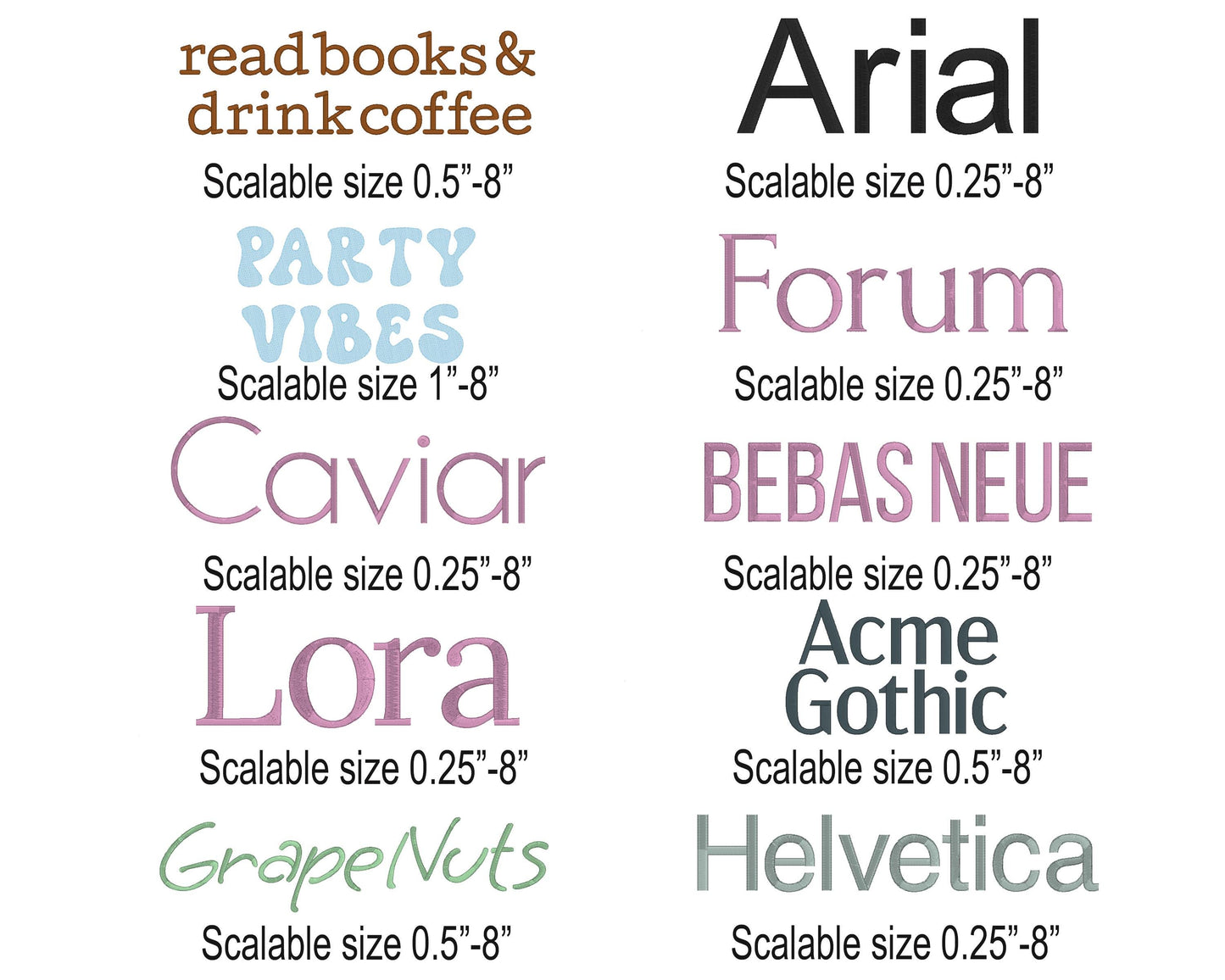 Top 30 Native BX Embroidery Fonts - Satin Stitch Alphabet (0.25-8in)