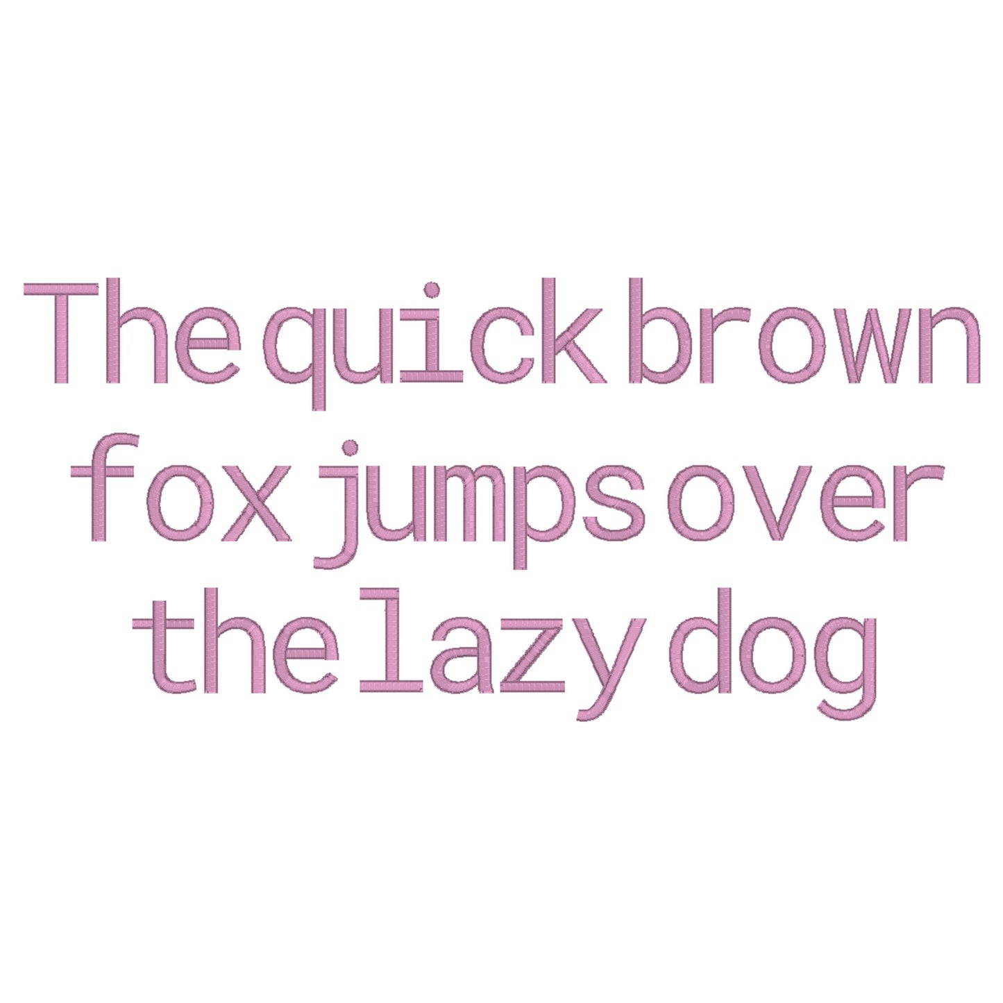 Roboto Native BX Embroidery Font - Satin Stitch Alphabet (11 Sizes)