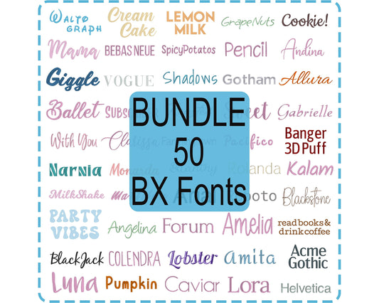 Bundle 50 BX Embroidery Font - Satin Stitch Alphabet