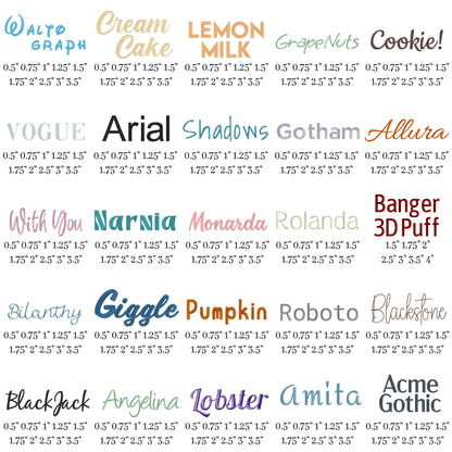 Bundle 50 PES Embroidery Font - Satin Stitch Alphabet
