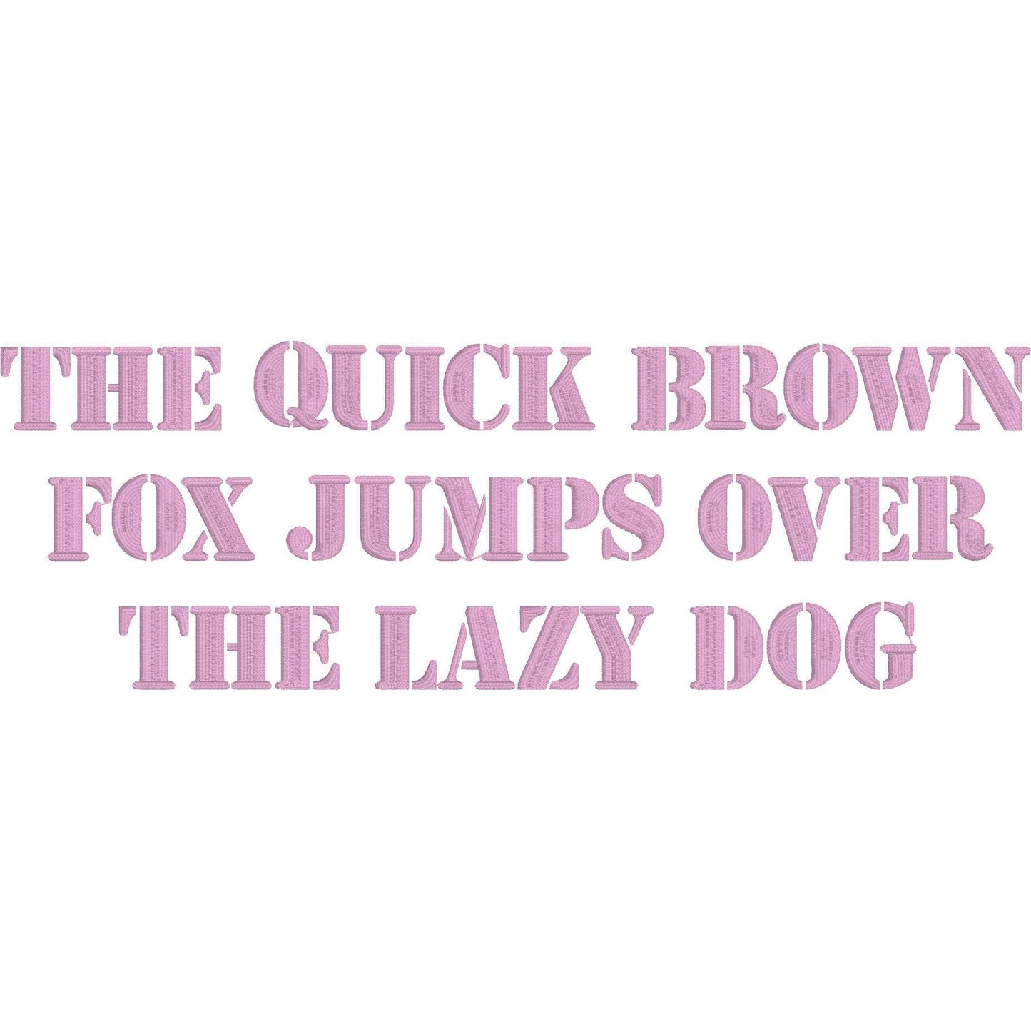 Stencil Army Native BX Embroidery Font - Satin Stitch Alphabet (10 Sizes)