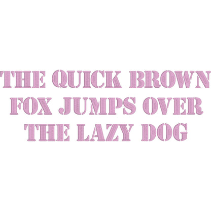 Stencil Army Native BX Embroidery Font - Satin Stitch Alphabet (10 Sizes)