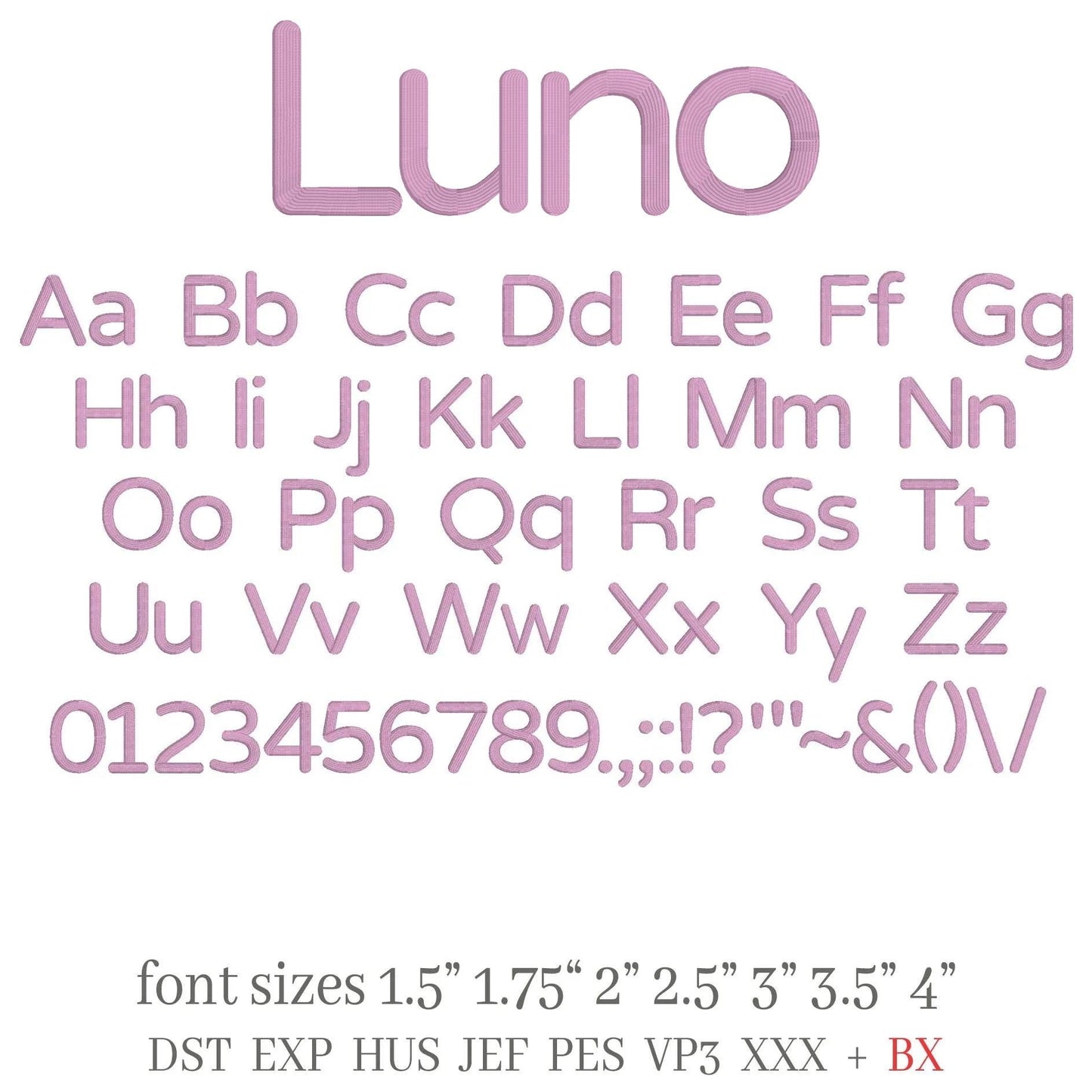 Bundle 4 3D Puff BX Embroidery Fonts – Foam Alphabet (7 Sizes)