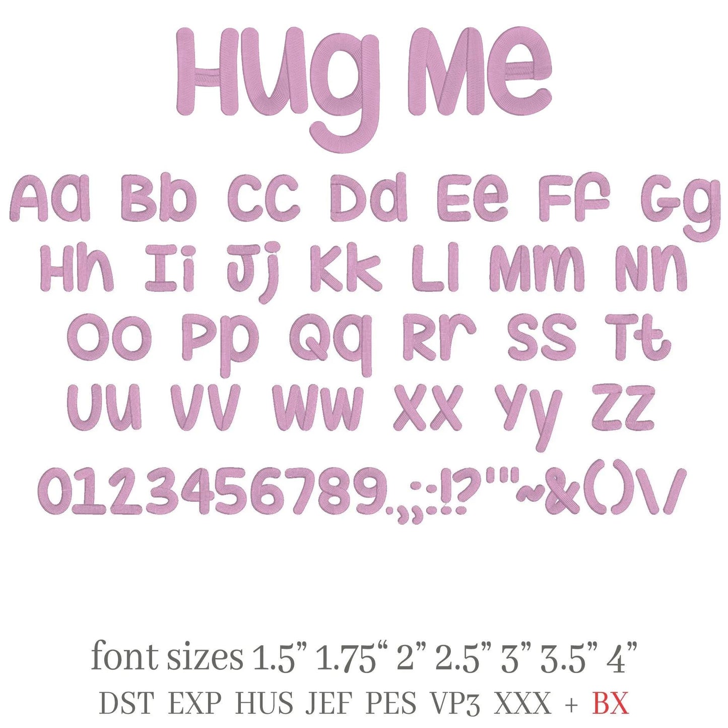 Bundle 4 3D Puff BX Embroidery Fonts – Foam Alphabet (7 Sizes)