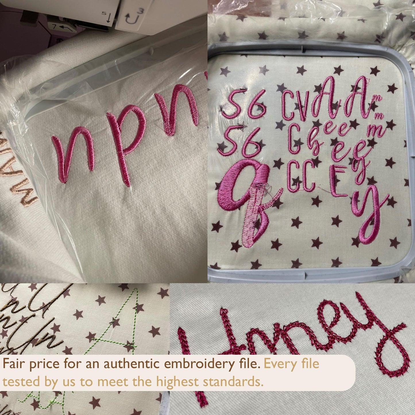 Bundle 50 PES Embroidery Font - Satin Stitch Alphabet