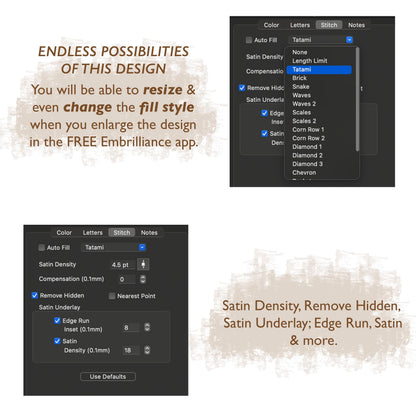 Kids Native BX Embroidery Font - Satin Stitch Alphabet (11 Sizes)
