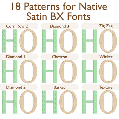 Apple Native BX Embroidery Font - Satin Stitch Alphabet (10 Sizes)