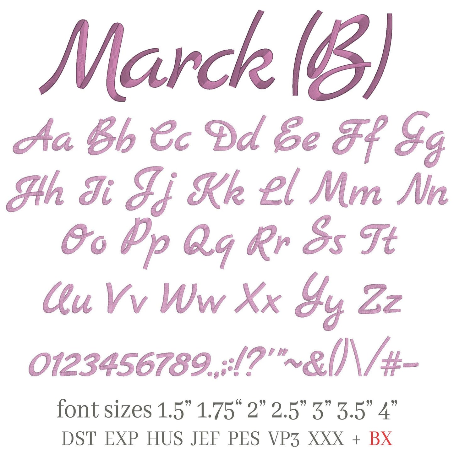 Bundle 4 3D Puff BX Embroidery Fonts – Foam Alphabet (7 Sizes)