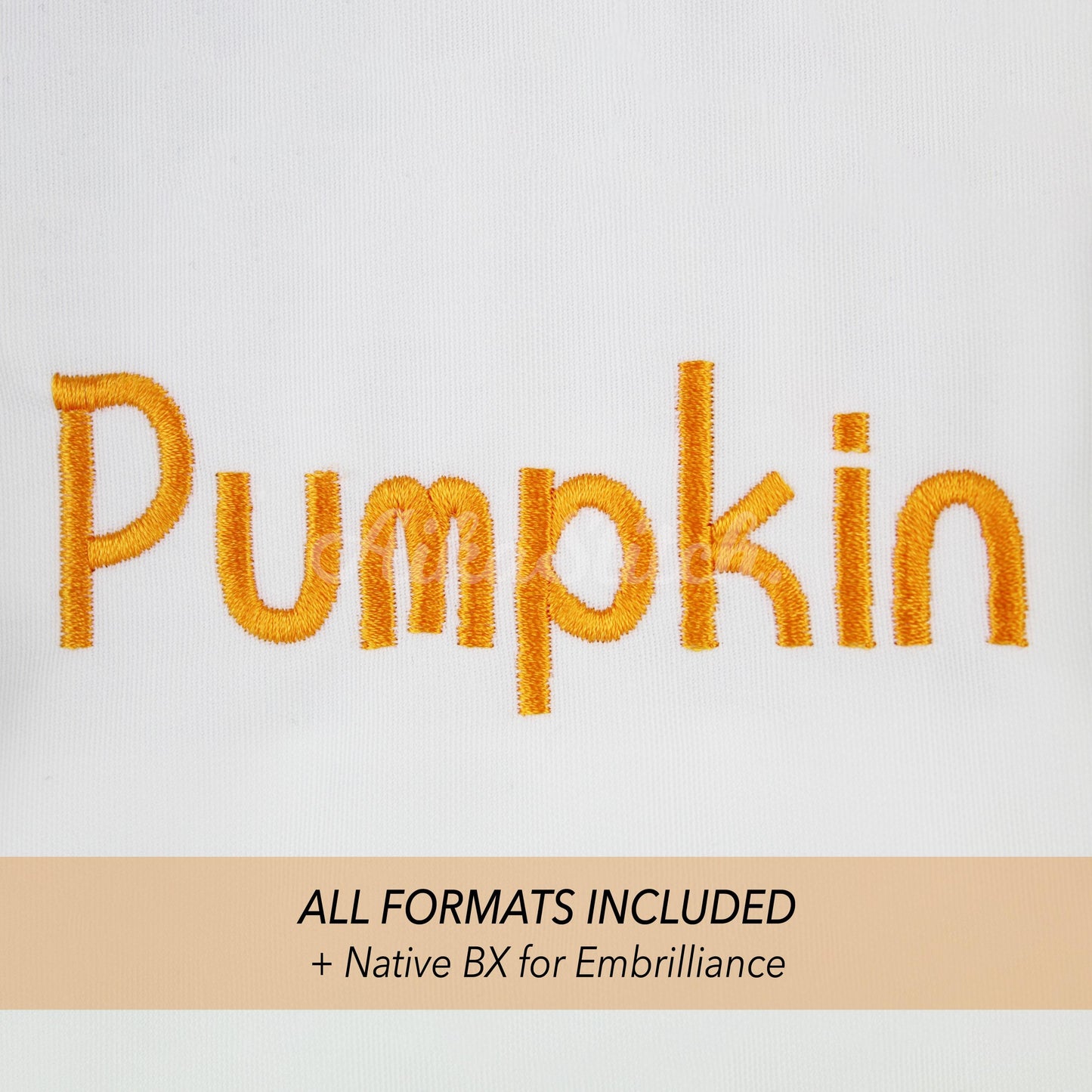 Pumpkin Native BX Embroidery Font - Satin Stitch Alphabet (10 Sizes)
