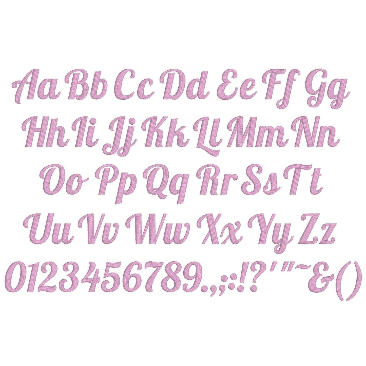 Lobster Native BX Embroidery Font - Satin Stitch Alphabet (10 Sizes)