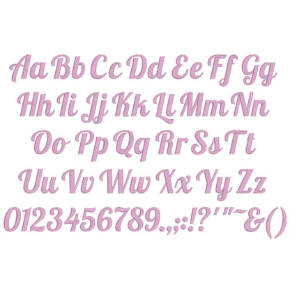 Lobster Native BX Embroidery Font - Satin Stitch Alphabet (10 Sizes)