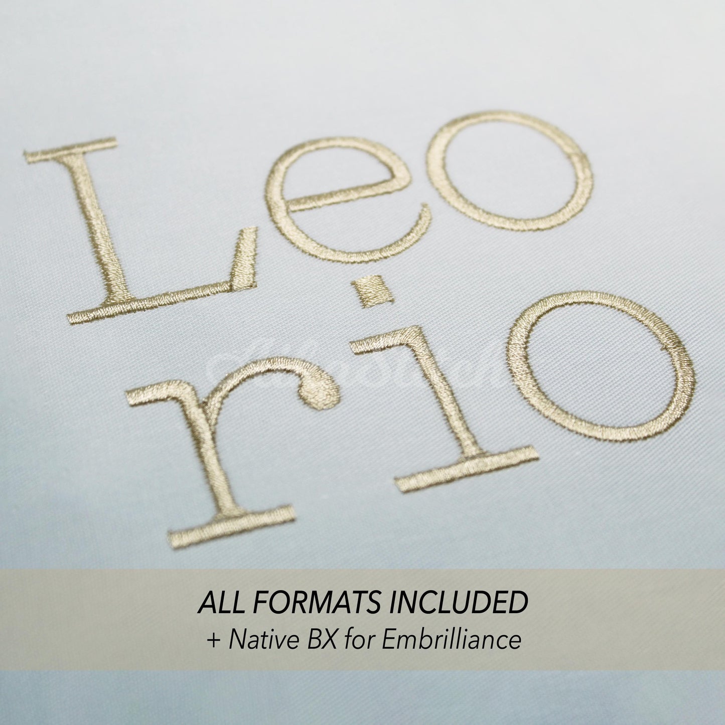 Leorio Native BX Embroidery Font - Satin Stitch Alphabet (10 Sizes)