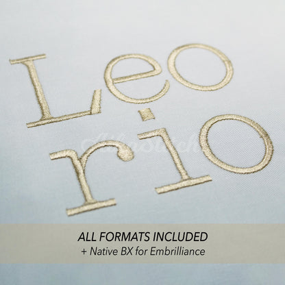 Leorio Native BX Embroidery Font - Satin Stitch Alphabet (10 Sizes)
