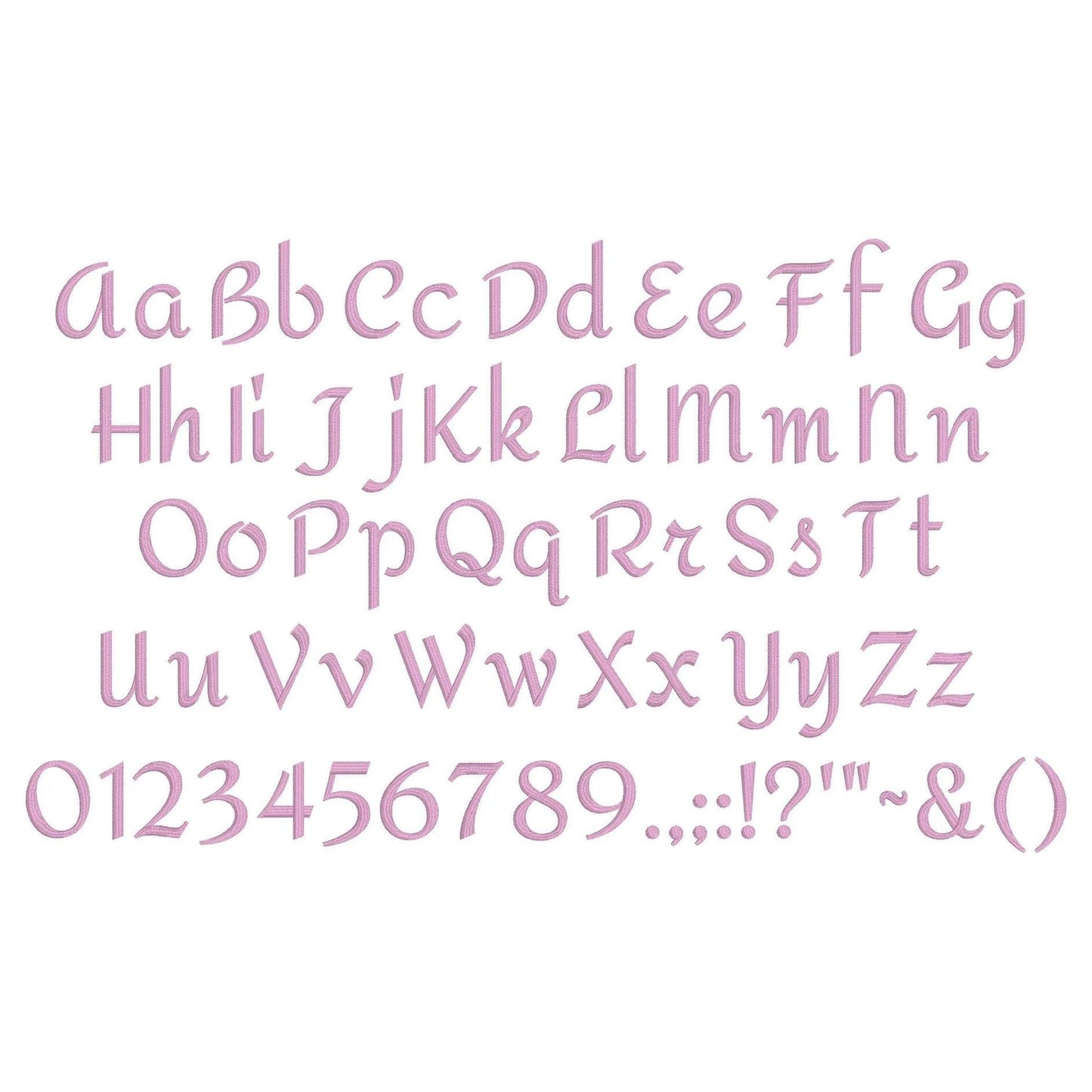 Amita Native BX Embroidery Font - Satin Stitch Alphabet (10 Sizes)