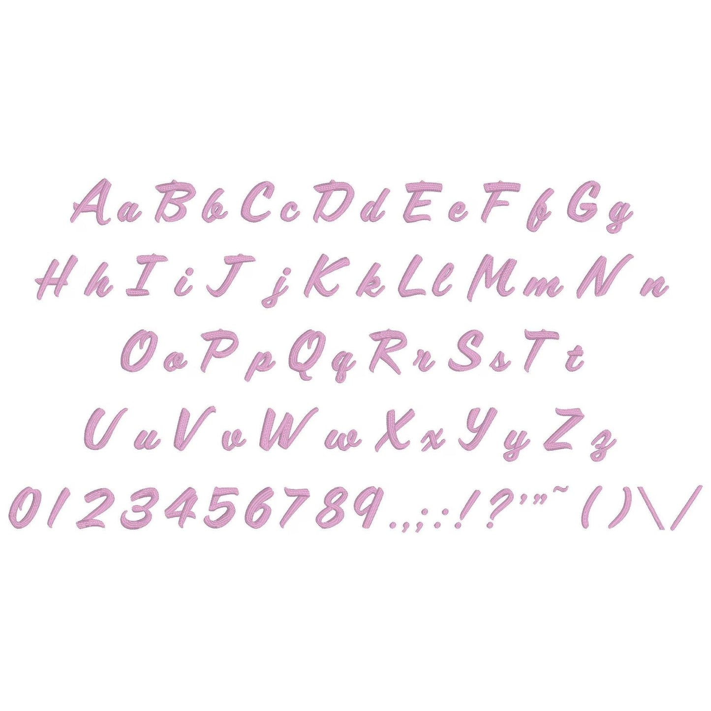 Giggle Native BX Embroidery Font - Satin Stitch Alphabet (10 Sizes)