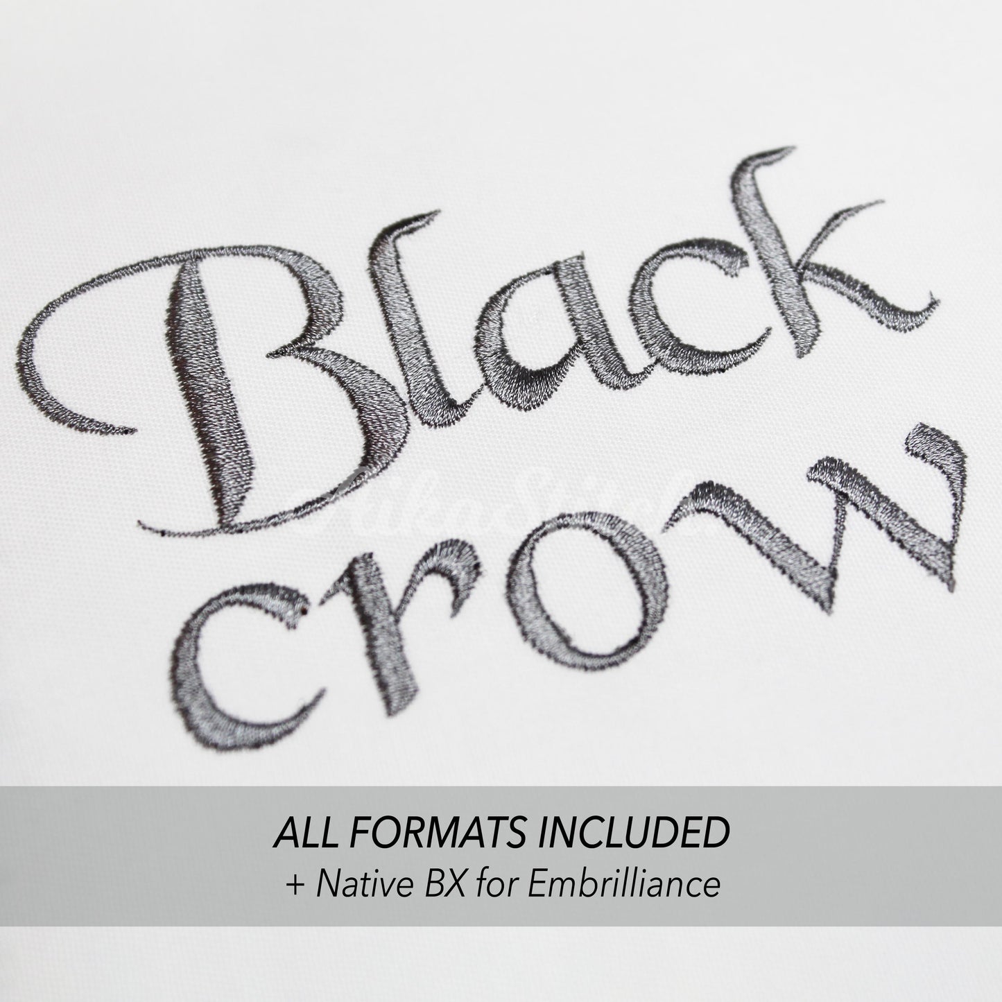 Black Crow Native BX Embroidery Font - Satin Stitch Alphabet (10 Sizes)