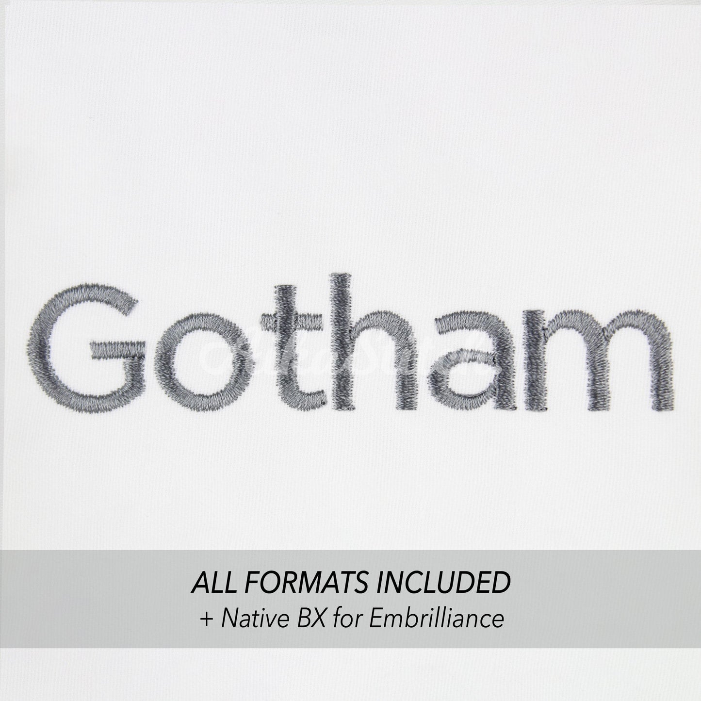 Gotham Native BX Embroidery Font - Satin Stitch Alphabet (10 Sizes)