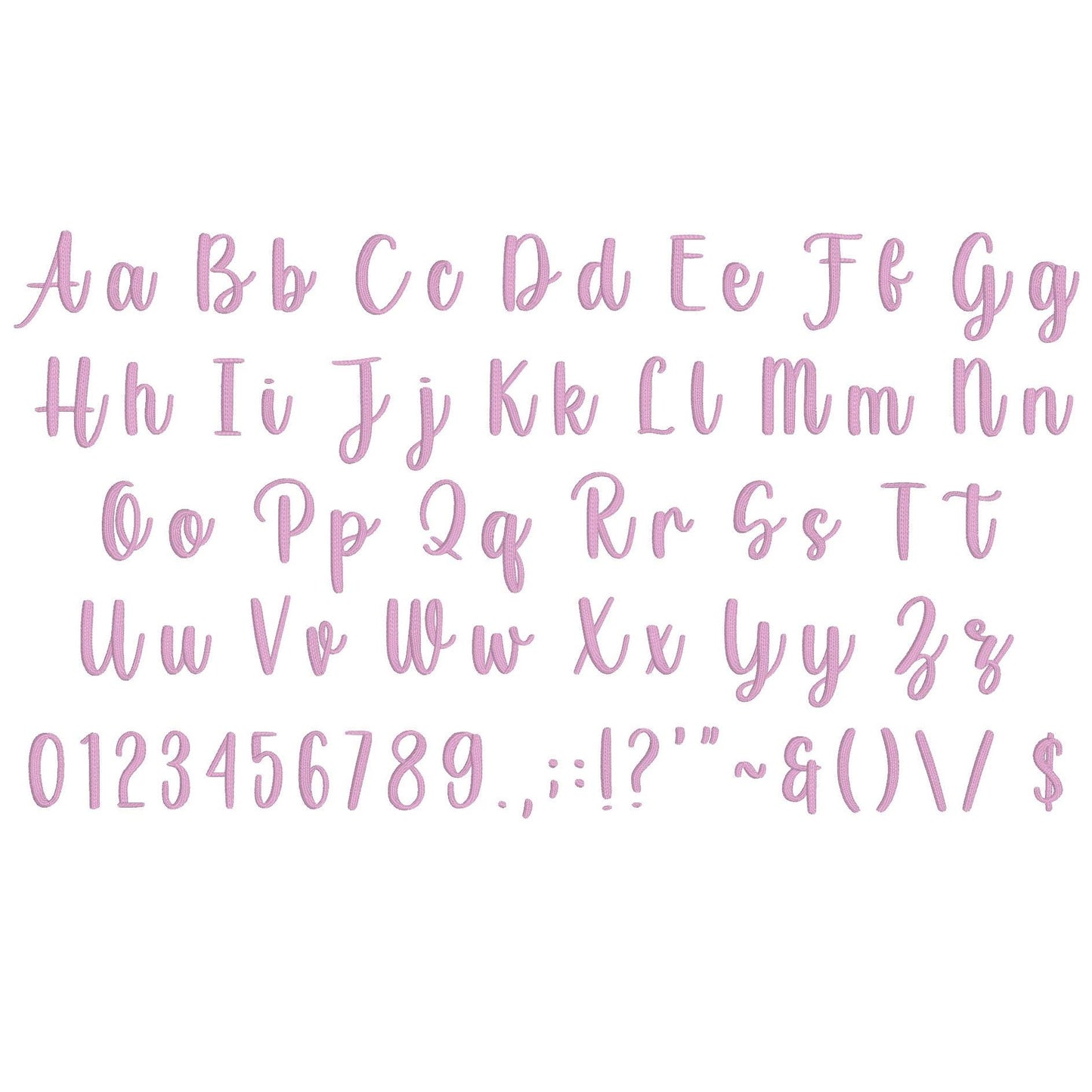 Better Milk Native BX Embroidery Font - Satin Stitch Alphabet (10 Sizes)