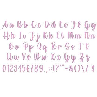 Better Milk Native BX Embroidery Font - Satin Stitch Alphabet (10 Sizes)