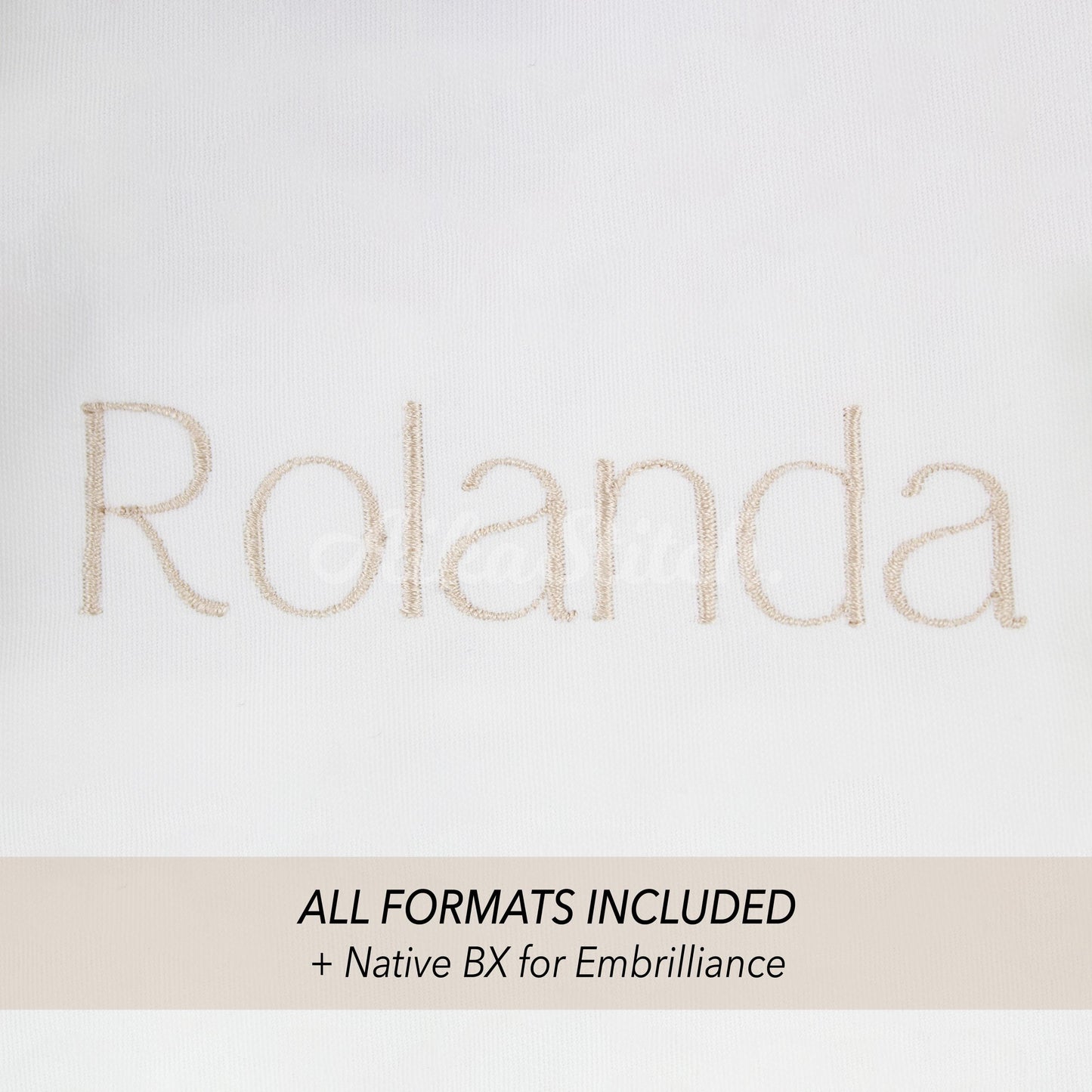 Rolanda Native BX Embroidery Font - Satin Stitch Alphabet (10 Sizes)