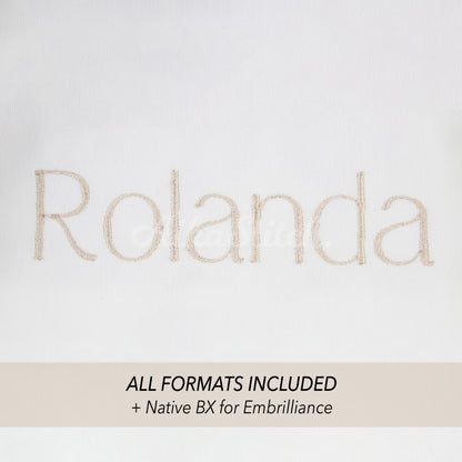 Rolanda Native BX Embroidery Font - Satin Stitch Alphabet (10 Sizes)