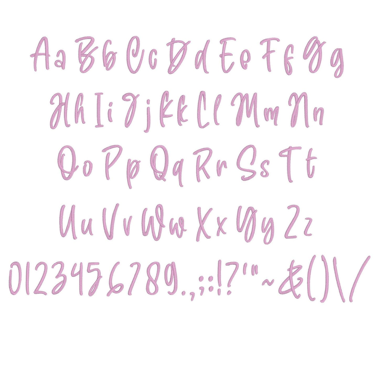 With You Native BX Embroidery Font - Satin Stitch Alphabet (10 Sizes)