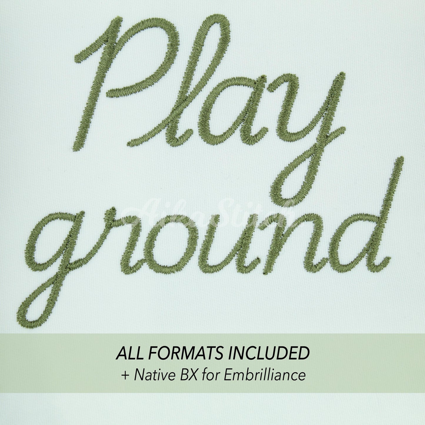Playground Native BX Embroidery Font - Satin Stitch Alphabet (10 Sizes)