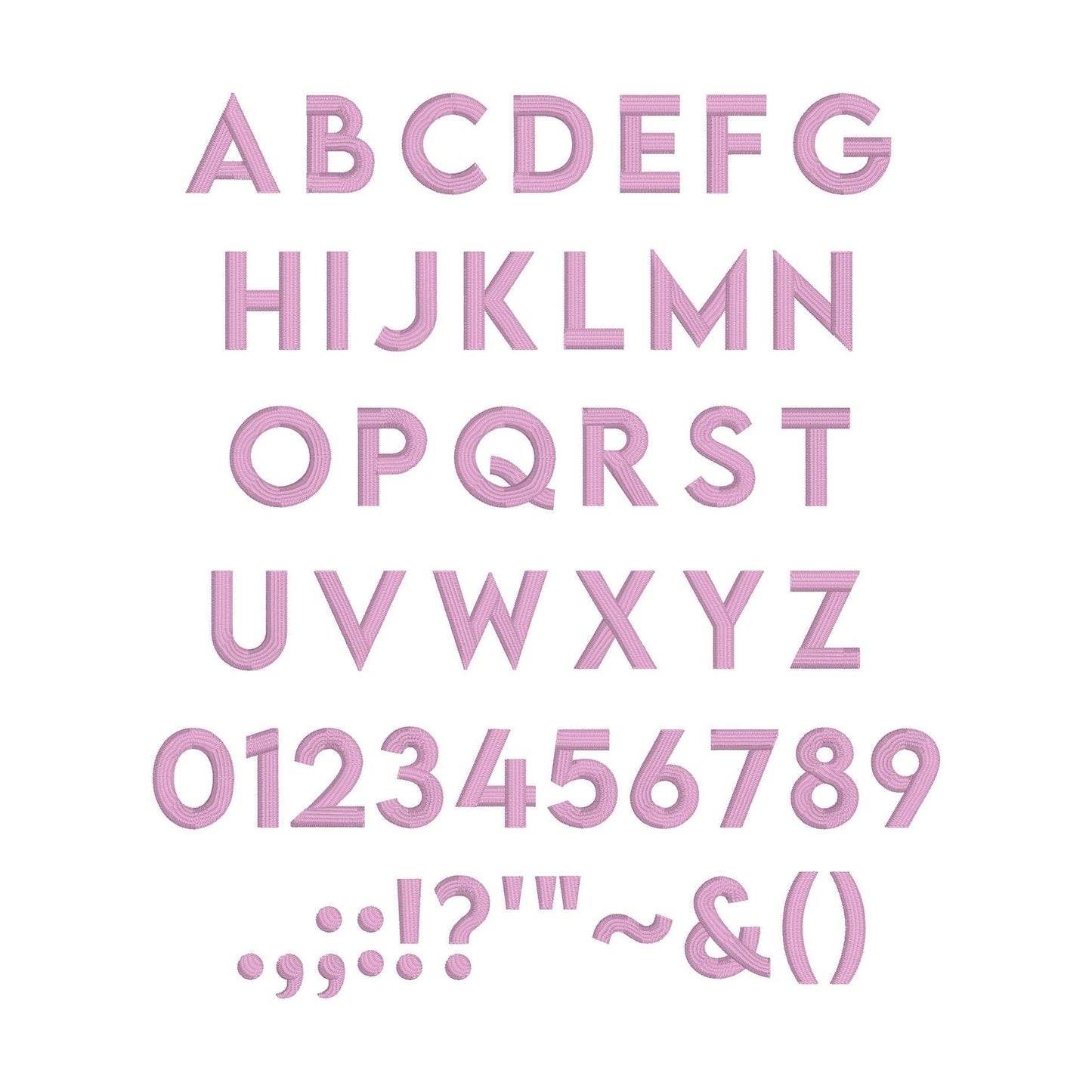 Lemon Milk Native BX Embroidery Font - Satin Stitch Alphabet (10 Sizes)
