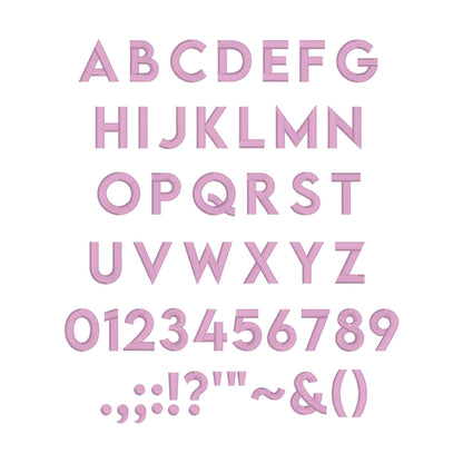 Lemon Milk Native BX Embroidery Font - Satin Stitch Alphabet (10 Sizes)