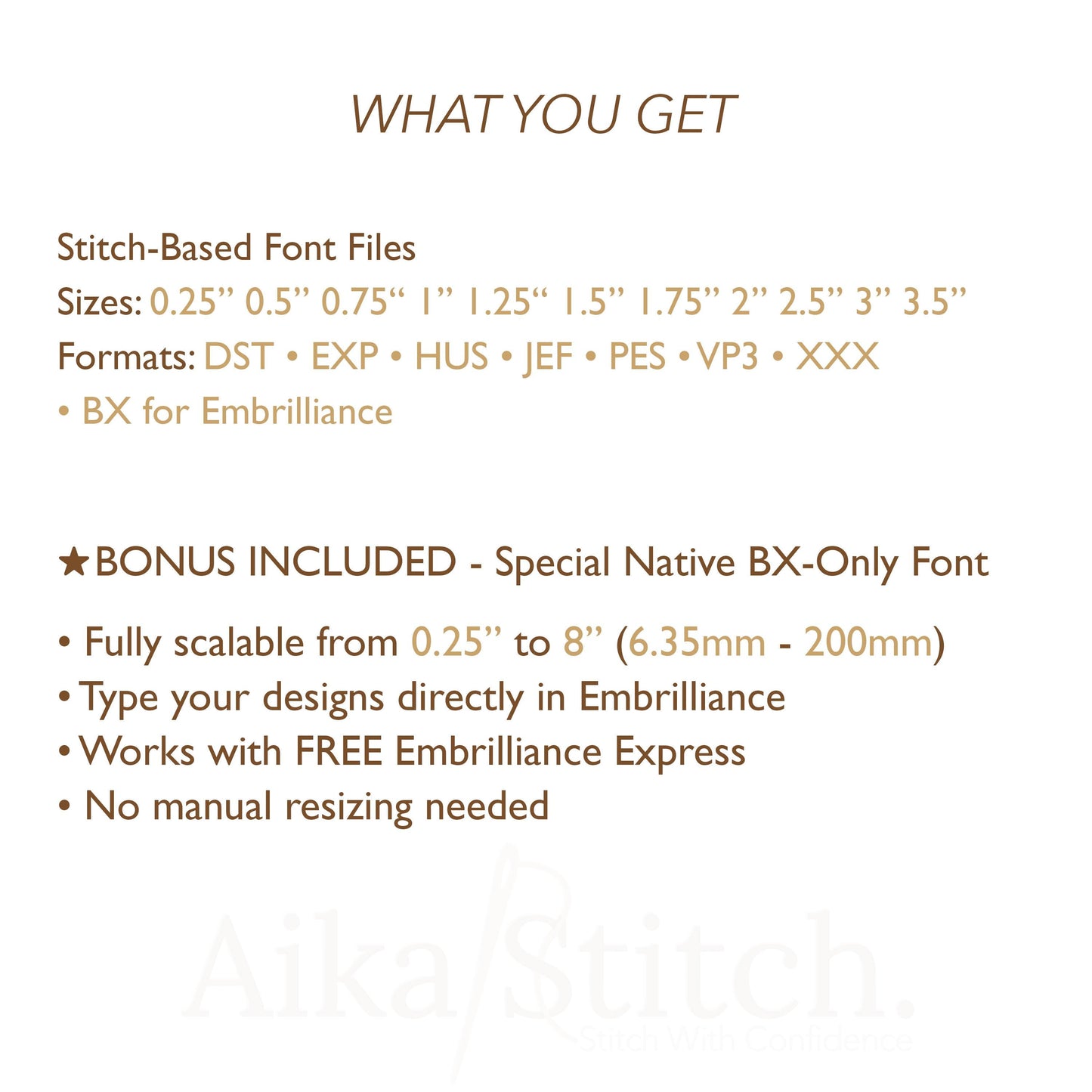 Bebas Neue Native BX Embroidery Font - Satin Stitch Alphabet (11 Sizes)