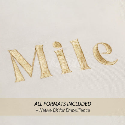 Mile Native BX Embroidery Font - Satin Stitch Alphabet (10 Sizes)