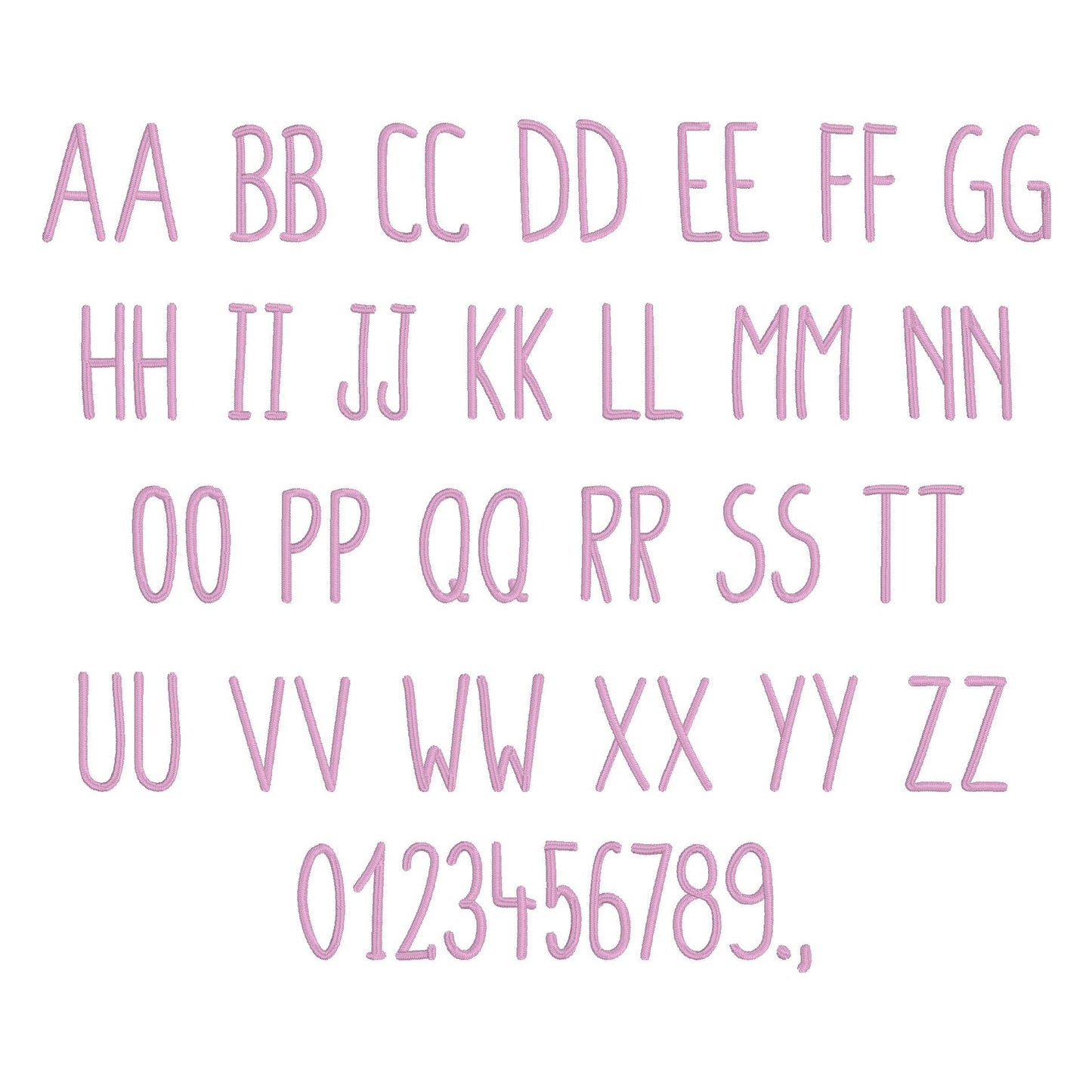 Colendra Native BX Embroidery Font - Satin Stitch Alphabet (6 Sizes)