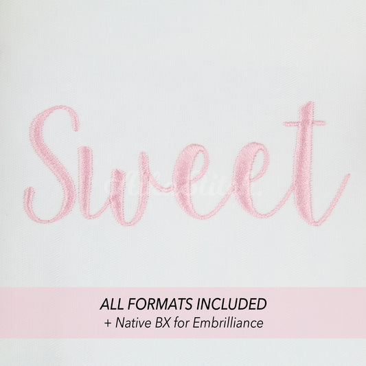 Sweet Native BX Embroidery Font - Satin Stitch Alphabet (6 Sizes)