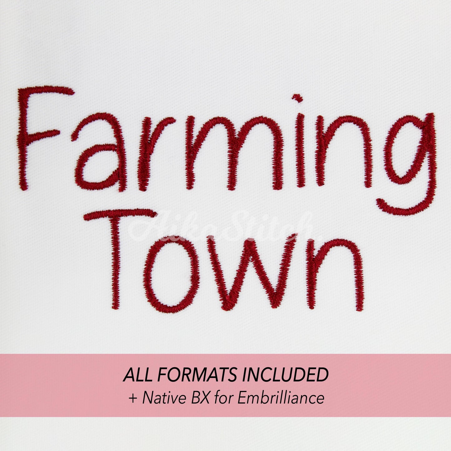 Farming Native BX Embroidery Font - Satin Stitch Alphabet (6 Sizes)