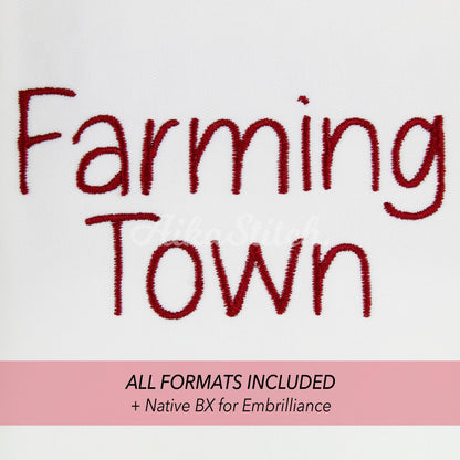 Farming Native BX Embroidery Font - Satin Stitch Alphabet (6 Sizes)